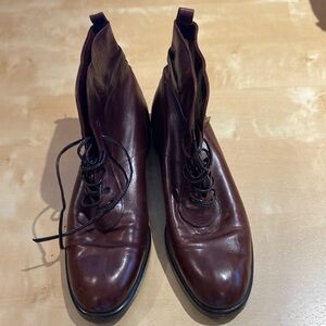 Bally brown leather lace up ankle boots size 39.5/9